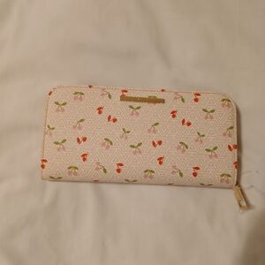 ALDO Geometric Cherry Wallet - Cream and Red